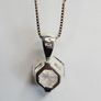 Sterling Silver 925 Box Chain Necklace with Hexagonal Cut Pendant Image 4