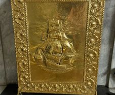 Antique Brass Fire Screen