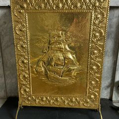 Antique Brass Fire Screen