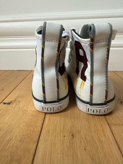 White Leather Ralph Lauren Polo Boots
