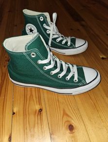dark green hi top converse