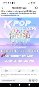 Kpop forever concert Galway May afternoon 2pm