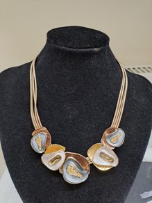 Modern Gold & Neutral Statement Necklace