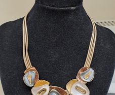 Modern Gold & Neutral Statement Necklace