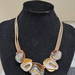 Modern Gold & Neutral Statement Necklace