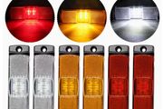 4pcs of Truck LED Side Lights in Red, Yellow, And White; Auxiliary Light Strips; Flashing