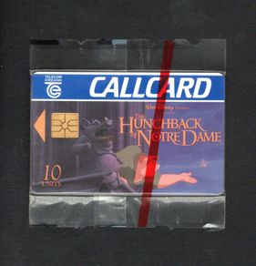 1996 Ireland 10 unit Walt Disney's new film "The Hunchback of Notre Dame" (Gemplus GEM1) Call Card Mint in Packaging. Telecom Eireann card number 1132