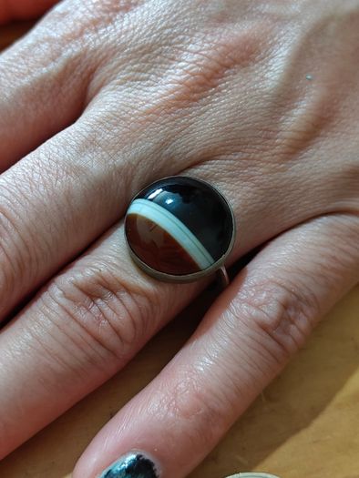 Sterling Silver Ring - Size P - Stamped for Silver (S14)