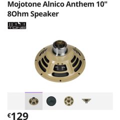 Mojotone alnico anthem 10'