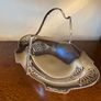 Elegant Silver-Plated Basket with Handle Image 3