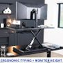 107cm Electric Motor Desk Converter Height Adjustable Riser Sit to Stand Dual Monitor and Laptop Workstation with Wide Keyboard Tray Black DESK-VE42B Image 7