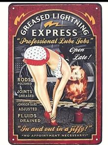 Greased Lightning Express : Metal Sign