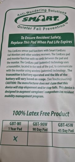 Alarm Sensor Pad for monitoring the elderly