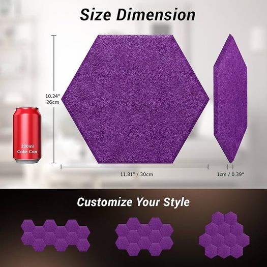 NEW SALE | 12 Pack Hexagon Acoustic Panels
