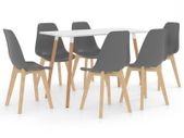 7 Piece Dining Set Grey