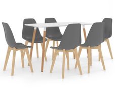 7 Piece Dining Set Grey