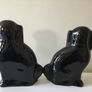 Antique Sadler  black Mantle dogs with glass eyes Image 5