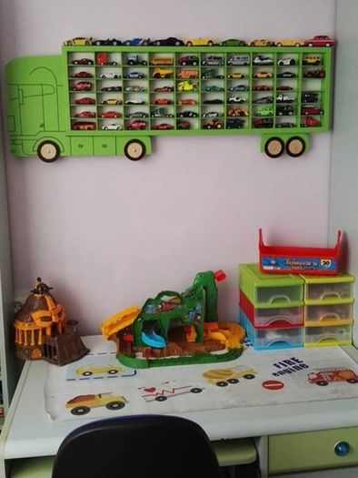 Cabinet Display Shelf Truck Kids Storage Collectibles