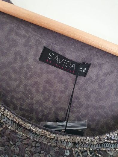 SAVIDA grey paris sequins Sz 10 - Bnwt Rrp 70 euro