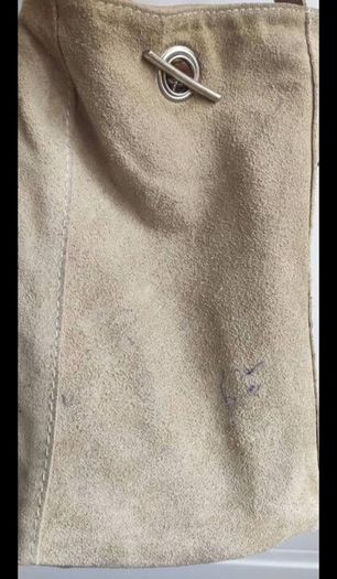 Reversible Genuine Pebbled Leather & Suede Tote / Sack Bag