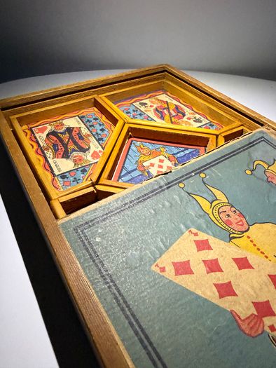 Vintage French Nain Jaune Game - Jura Wooden Box, 5 Trays - Mid-20th Century