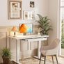 Electric Standing Desk 160 x 80 cm Height Adjustable Sit Stand Table with Easy-Glide Drawer 4 Memory Smart Pannal T-Leg Design for Stability Splice Board White Frame Surface Image 2