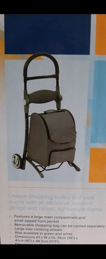 1 x Shop and Sit Trolley Grey/Black