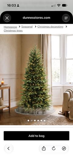 7 Foot Slim Silverthorne Christmas Tree from Dunnes Stores