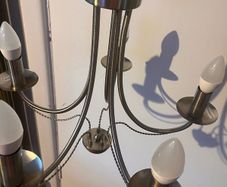 2x maypole Satin Silver chandeliers