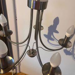 2x maypole Satin Silver chandeliers