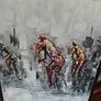 Large Contemporary Cycling Canvas Image 2