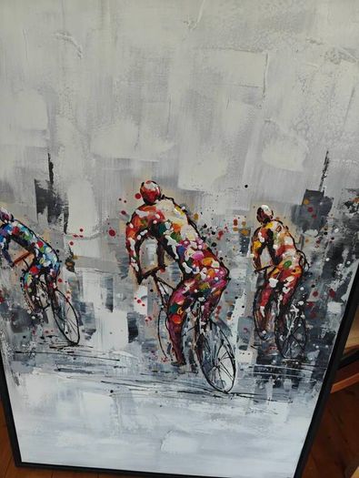 Large Contemporary Cycling Canvas