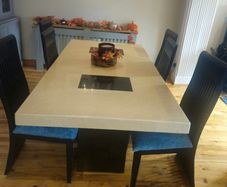 Table and Chairs and sideboard