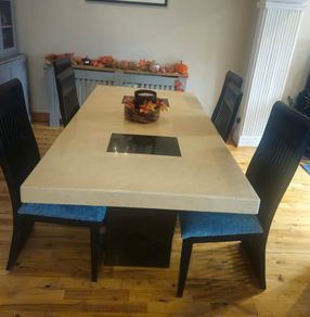 Table and Chairs and sideboard