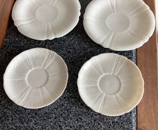 Rare Antique 19thC Belleek First Black Mark Echinus 4-Piece Tea Wares - Pristine