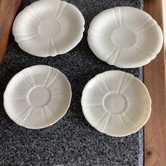 Rare Antique 19thC Belleek First Black Mark Echinus 4-Piece Tea Wares - Pristine