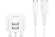 USAMS Dual Ports USB Charger + Type-C Data Sync Charging