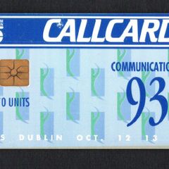 1993 Ireland 10 unit Communications '93 (Gemplus GEM1) Callcard Used. Telecom Eireann card number 1048.
