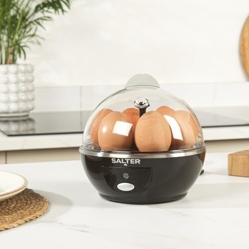 Electric Multi Egg Cooker - 6 Egg Capacity Boiler, Great For Soft Dippy, Hard & Poached Eggs, Includes Measuring Cup, Removable Egg Rack and 2 Poaching Trays, Easy Clean, Compact, 430W