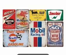 Collection retro gasoline tin signs free postage