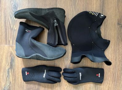 Cressi boots+gloves+hood, color: black