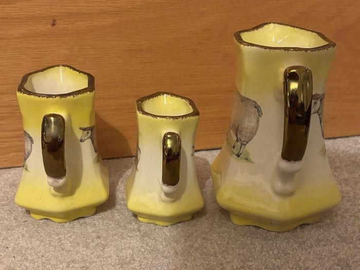 Vintage set of 3 ceramic pitchers/creamers by Ballyporeen Fine Ceramic