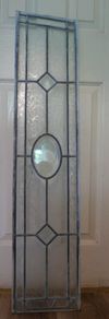 Antique Stunning Leaded Stained Glass Window Art  40,5" x 9"