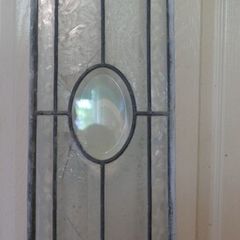 Antique Stunning Leaded Stained Glass Window Art  40,5" x 9"