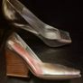 Nine West Silver Open Toed Wedge Image 4