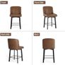 Brown Bar Stools Set of 2 Swivel Breakfast Kitchen Island Counter Stools Image 5