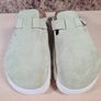 Womens Birkenstock Papillios Boston Chunky Suede Clogs Sandals Green Sage Size  Uk 7 Eu 40 Brand New Image 3