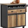 Kitchen Island Trolley on Wheels Vintage Brown Image 2