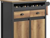 Kitchen Island  Kitchen Trolley with Bottle Rack  Serving trolley vintage brown 7