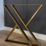 Set of 2 Hourglass-Shaped Gold Metal Legs Image 2